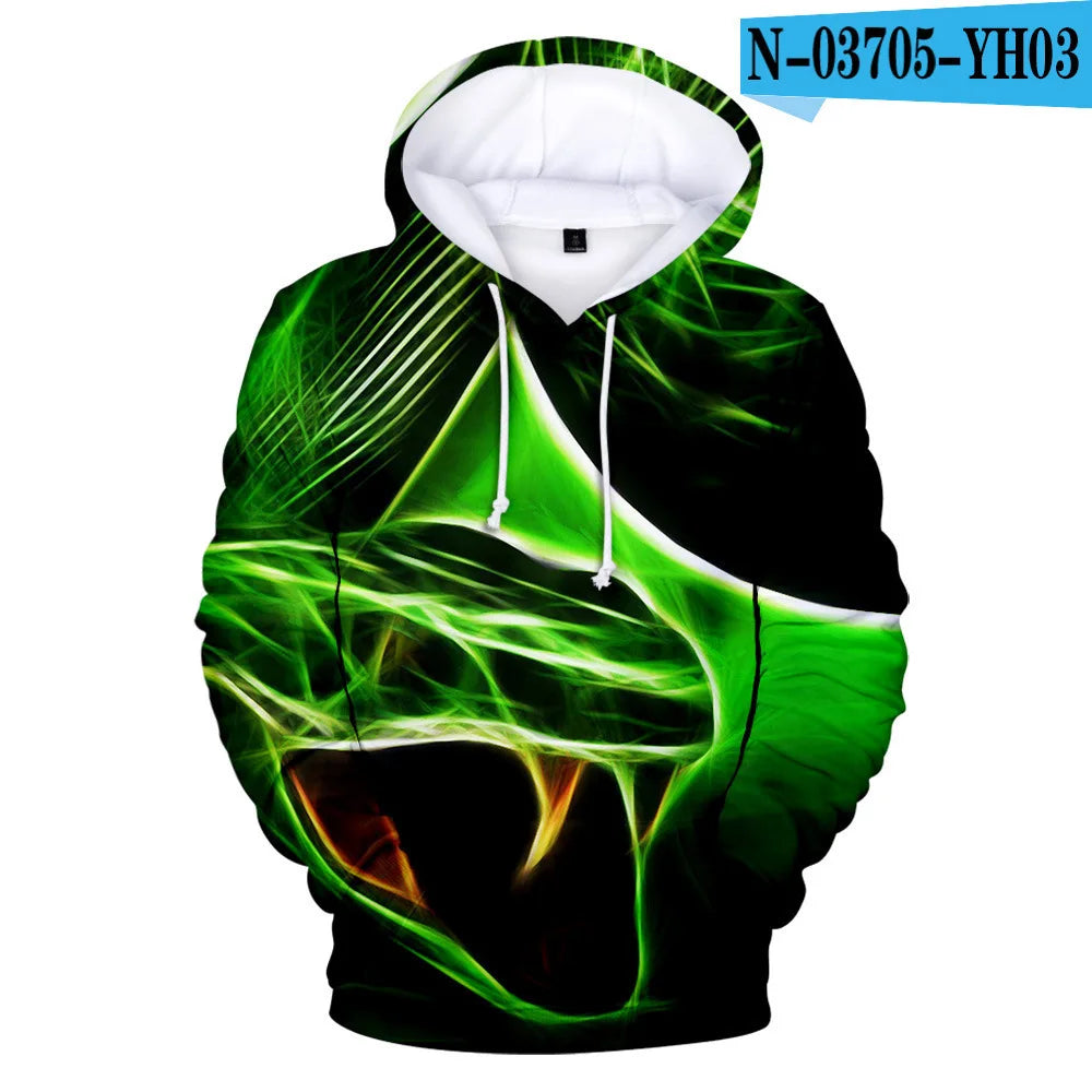 Classic Dolphins tigers wolves galloping horses animal 3D Print Hoodies Long Sleeve Sweatshirts Adult/Child Casual Pullovers