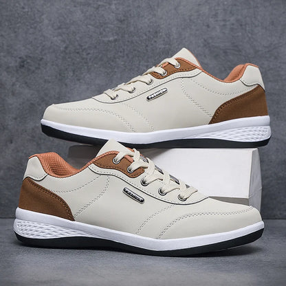 New Men's Four Seasons Waterproof Walking Shoes Casual Men Leather Sports Shoes Non-Slip Camping Shoes Shoes Men's Tennis Shoes
