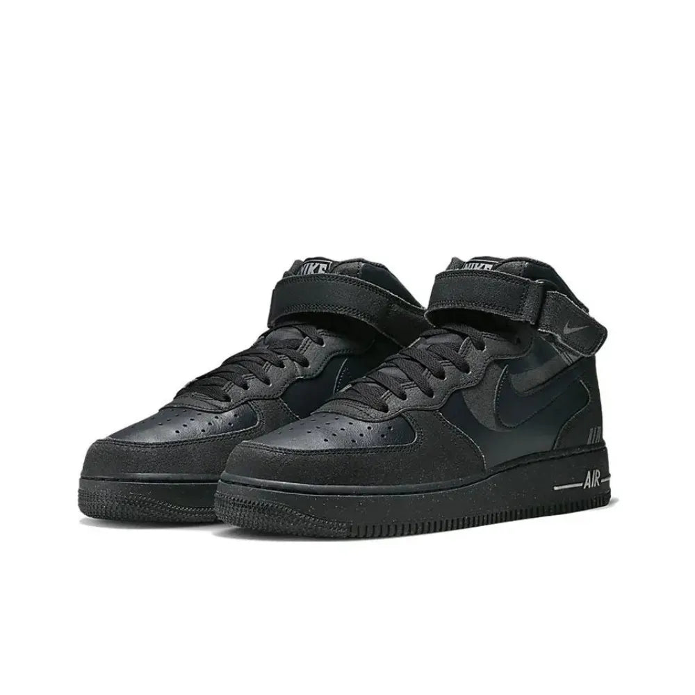 Nike Air Force 1 Mid Unisex Sneakers - Ankle Support, Classic Cushioned Comfort & Durable for All-Day Wear DQ7666-001