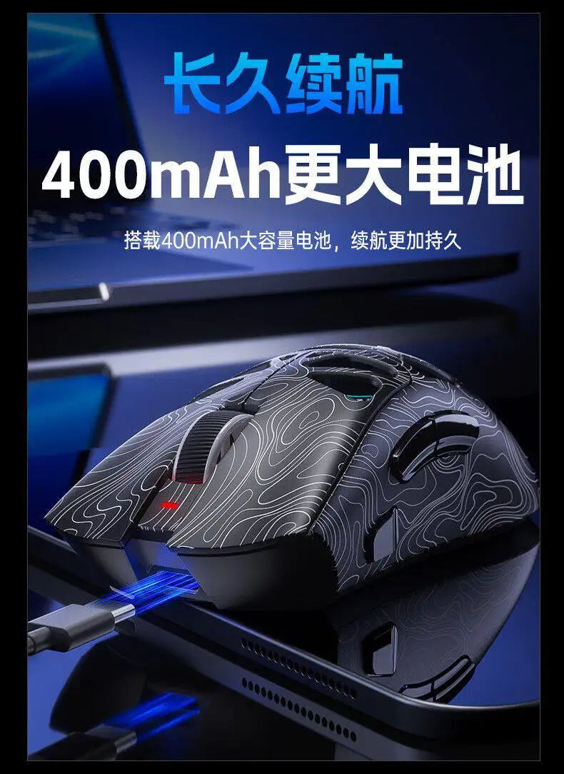 AULA SC620 Wireless 3-Mode Gaming Mouse, Bluetooth RGB Lightweight Mouse with 2.4GHz & USB-C, Ergonomic Hollow Gaming Mouse for PC, Laptop & Esports