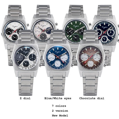 Sugess S419 Series 37mm Original Swanneck Movement Chronograph Master Mens Watch Mechanical Wristwatch Dome Sapphire Crystal New