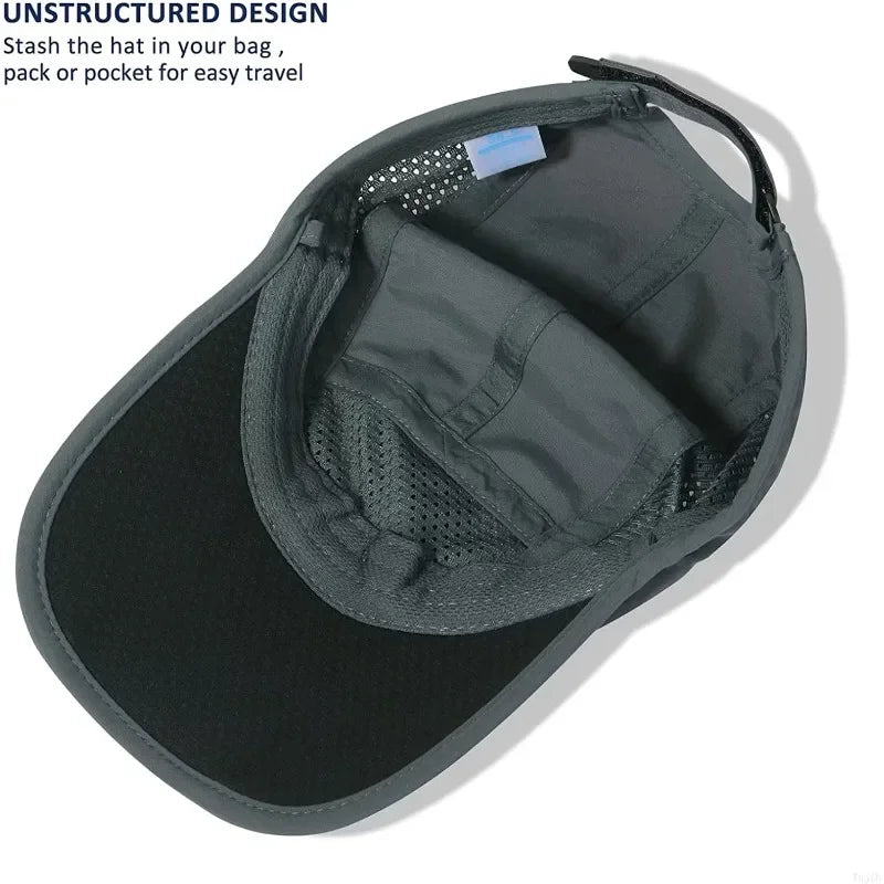 GADIEMKENSD Snabbtorkande, hopfällbara och bärbara basebollkepsar för män, sommar, havsvågbroderi, unisex, sport, solhattar, snapback-keps