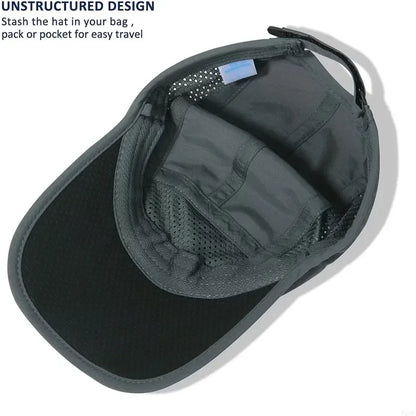 GADIEMKENSD Snabbtorkande, hopfällbara och bärbara basebollkepsar för män, sommar, havsvågbroderi, unisex, sport, solhattar, snapback-keps