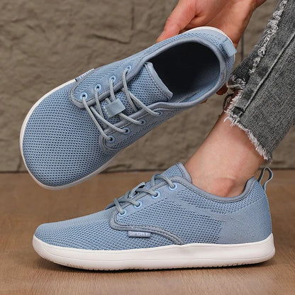 Summer Breathable Women's Flat Shoes Lightweight Mesh Comfortable Walking Shoes Men's Wide Foot Soft Sole Casual Wear Bare Foot