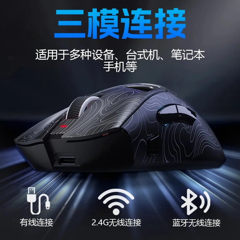 AULA SC620 Wireless 3-Mode Gaming Mouse, Bluetooth RGB Lightweight Mouse with 2.4GHz & USB-C, Ergonomic Hollow Gaming Mouse for PC, Laptop & Esports