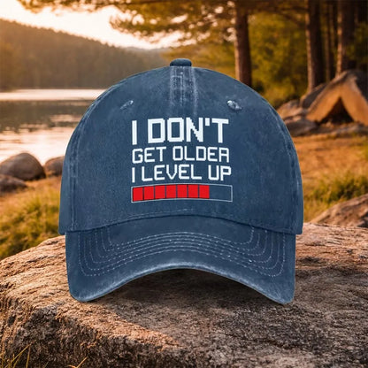 Gamer Level Up födelsedagsbaseballkeps i tvättad bomull, justerbar utomhus-truckerhatt