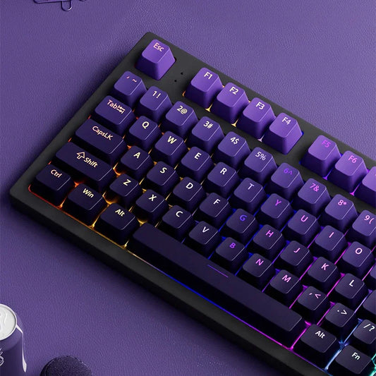 Conjunto de 133+ teclas OEM em gradiente para teclado mecânico gaming com switches Cherry MX, PBT retroiluminado RGB, layout ISO