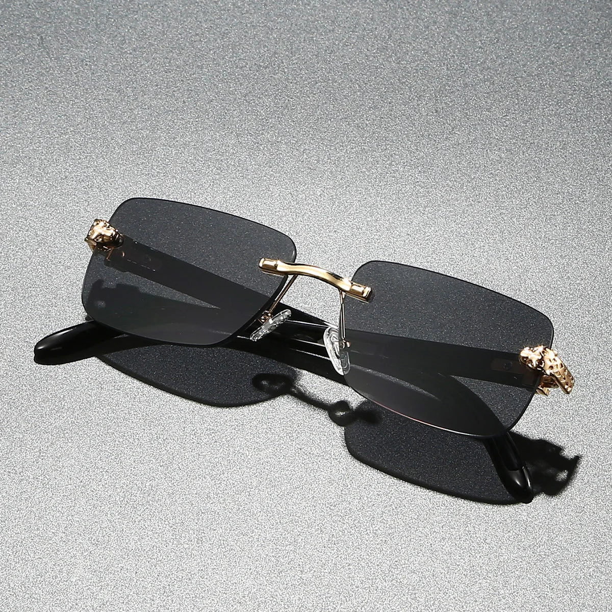 Gafas de sol vintage rectangulares y ovaladas para mujer y hombre, con montura metálica y lentes transparentes