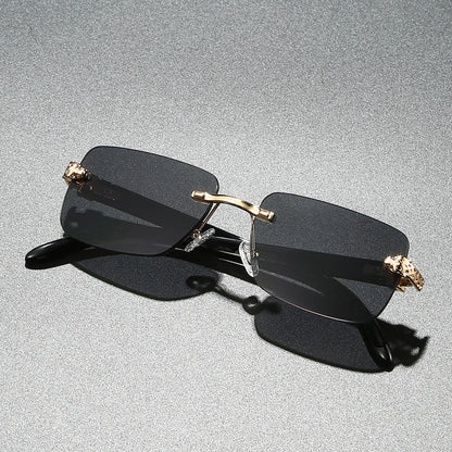 Gafas de sol vintage rectangulares y ovaladas para mujer y hombre, con montura metálica y lentes transparentes