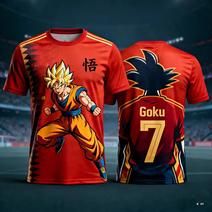 2026 Summer Dragon Ball Men's Casual T-shirt 3D Printed Short-sleevedFashion Loose Women and Kids Breathable Sports Top Shirt