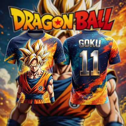 T-shirt fitness retro Dragon Ball verão 2026, corte oversized para homem, impressão 3D, manga curta, unissexo, para família e criança, camisola desportiva