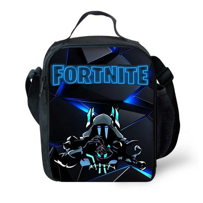 Saco Térmico Infantil F-FortniteS de Grande Capacidade para Rapaz, Menina Gamer e Estudante, para Piqueniques ao Ar Livre, Reutilizável, Isolado, Tipo Lancheira Refrigeradora