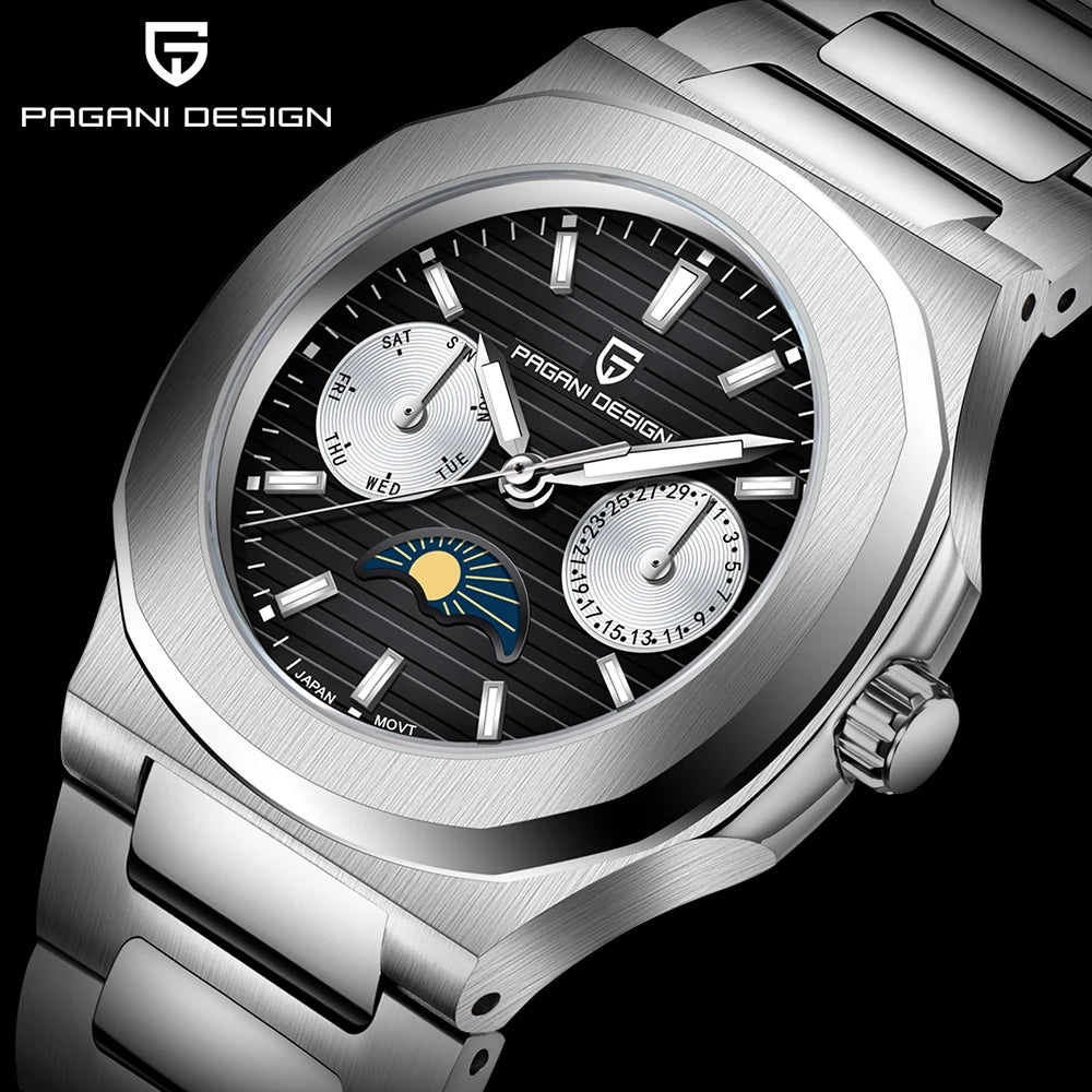 2025 New PAGANI DESIGN Women's Watch Automatic Date Luxury Quartz Watch Japan Epson VX3HA Watch Stainless Steel Waterproof Clock