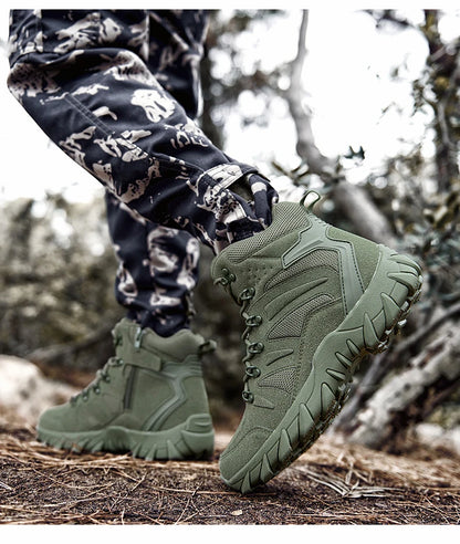 Botas Táticas de Combate Melhoradas para Homem, Calçado Outdoor de Treino, Campismo, Antidesgaste, Resposta Rápida, Caminhada, Pesca e Caça