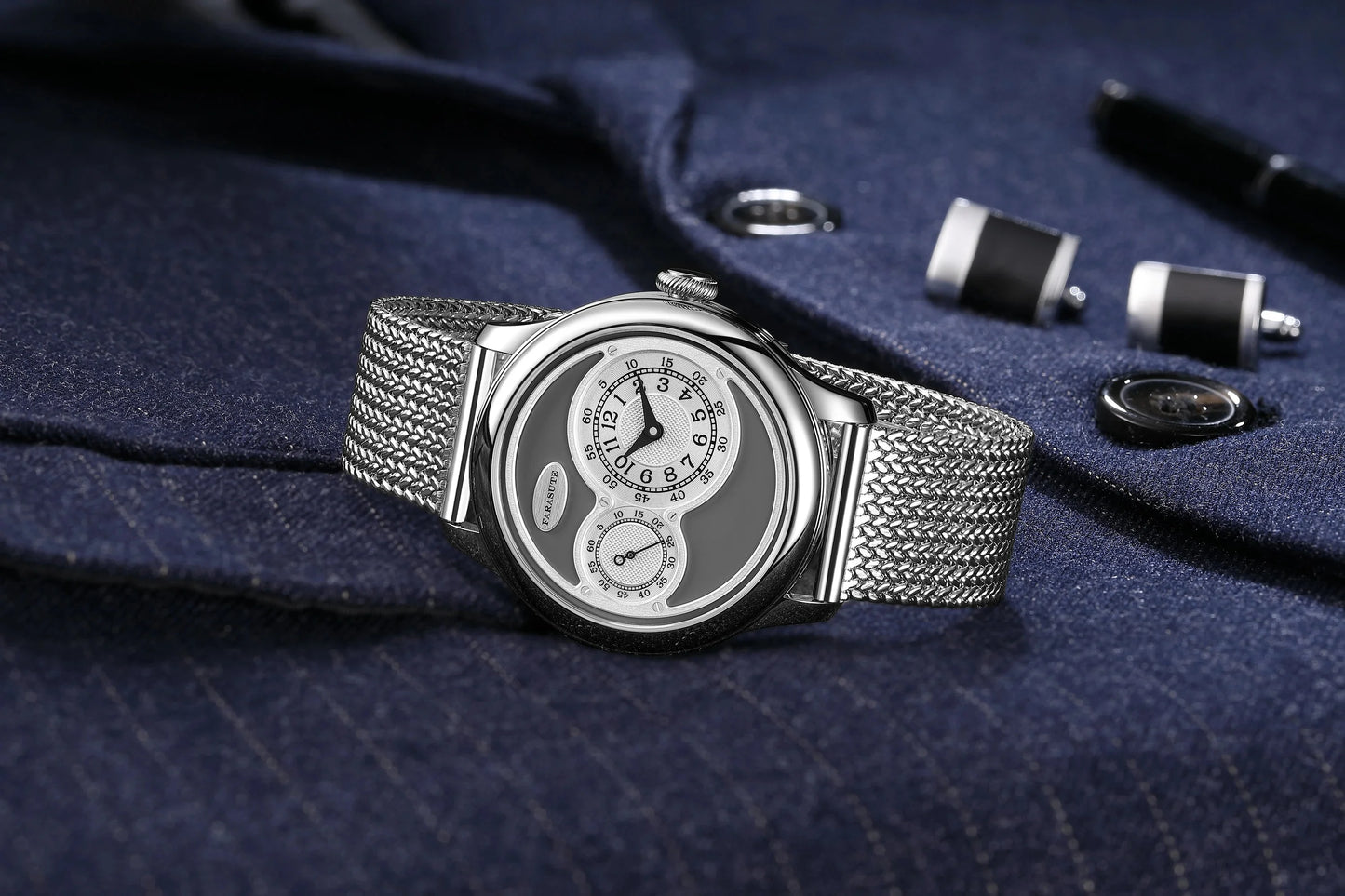 FARASUTE New Casual Fully Automatic Mechanical Men Watch Luxury Sapphire Stainless Steel Wristwatch 5Bar Waterproof Reloj Hombre