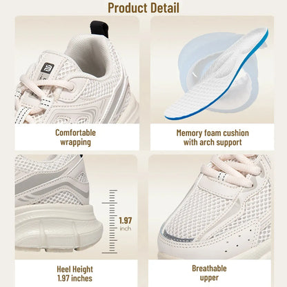 Baasploa Women Sports Shoes Outdoor Lightweight Breathable Jogging Sneakers Female Casual Mesh Anti-slip Lace Up Running Shoes