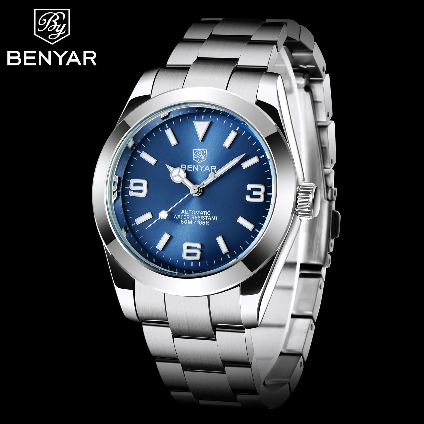 BENYAR 2025 Novo Relógio Mecânico Automático para Homem, Estilo Business e Desportivo, Relógio Masculino de Luxo, 50M à Prova de Água
