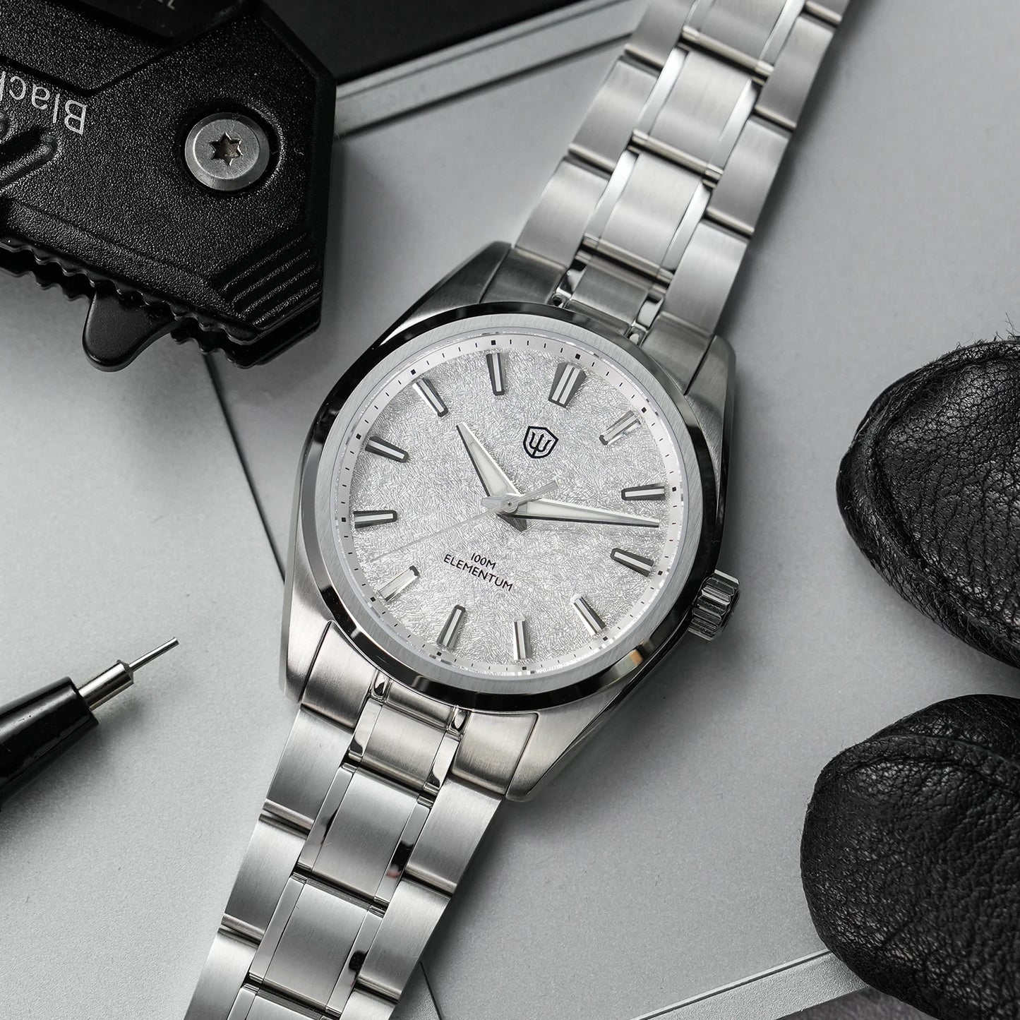 Watchdives WD0003C 38mm Watch VH31 Sweep Seconds Quartz Movement Stainless Steel Watch Elementum Original Design Men Wristwatch