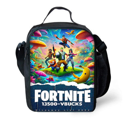 Child Insulated Large Capacity Bag for Boy Girl Student Hot Game Outdoor Picnic Resuable Thermal Cooler Lunch Box F-FortniteS