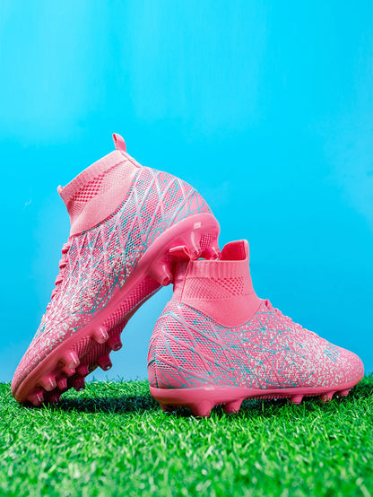 AG /FG Athletic Soccer cleats PU Fabric Comfort Upper TPU Anti-slip Long Studs Sole Reliable Quality Adult Kids Training Shoes