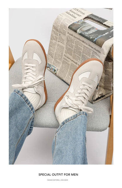 Shoes For Men's Designer Sneakers 2025 Autumn Fashion Retro Lace-up Student Women's Trainers Leather Casual Walking Shoes