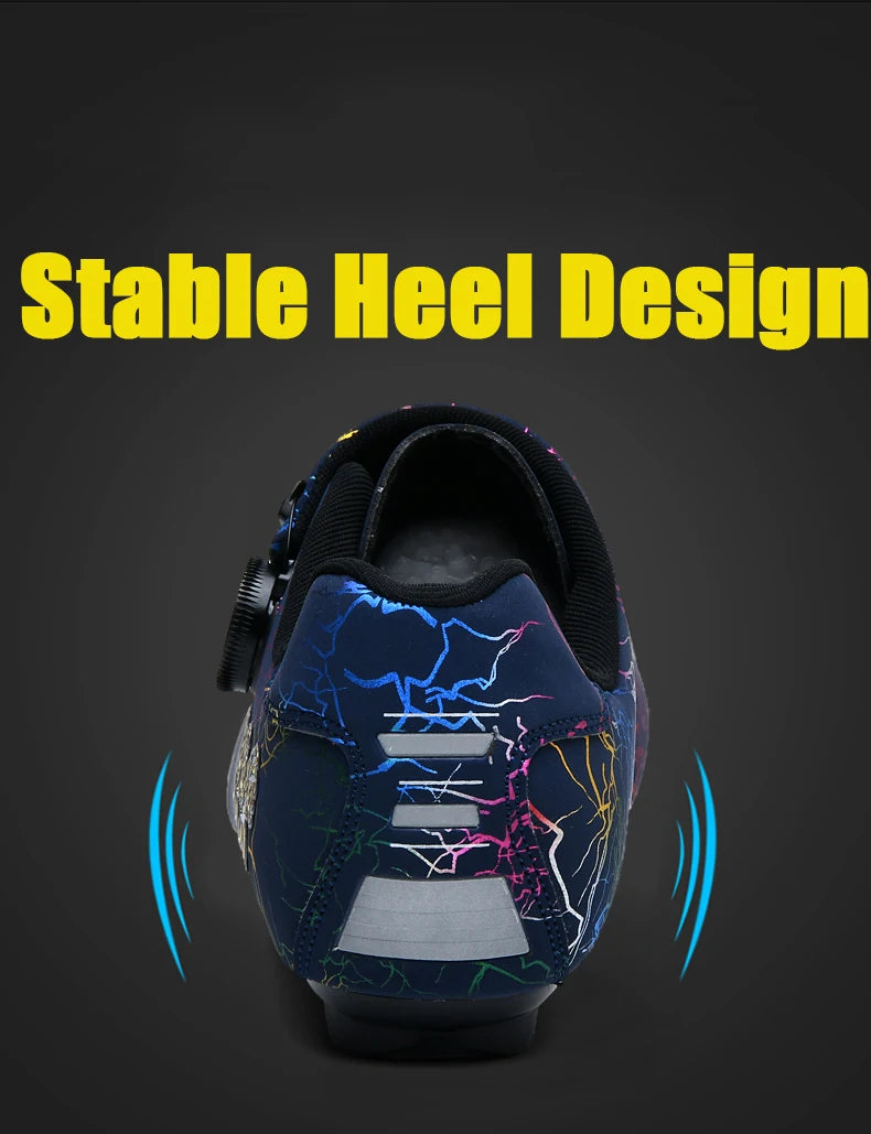 New Women Cycling Sports Shoes Rubber Non-Slip MTB Shoes Men PU Leather Breathable Outdoor Racing Pedal Bicycle Boots Unisex