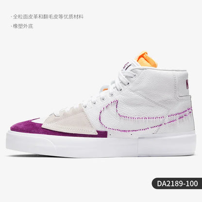 Oryginalne buty skateboardowe Nike SB BLAZER ZOOM dla mężczyzn i kobiet, o średniej wysokości cholewki, model DA2189-100