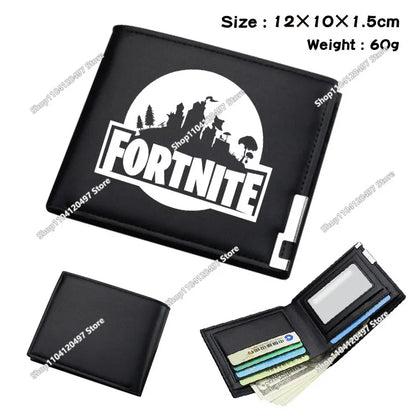 Fortnite Shooting Game Peripheral PU Snap Button Wallet Anime Coin Purse Folding Leather Wallet Card Holder Student Gifts