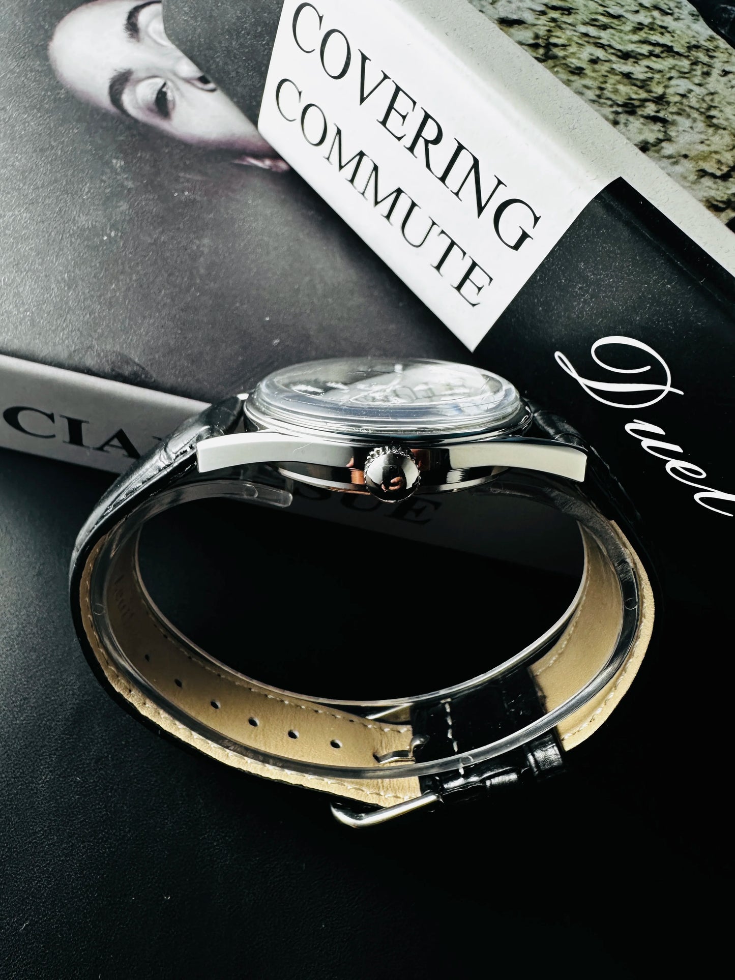 Men's Mechanical Watch for Shanghai 8120 Manual Movement 38mm Vintage 3D Acrylic Crystal