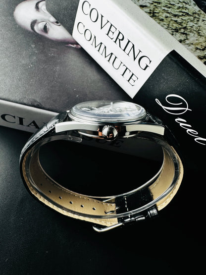 Men's Mechanical Watch for Shanghai 8120 Manual Movement 38mm Vintage 3D Acrylic Crystal