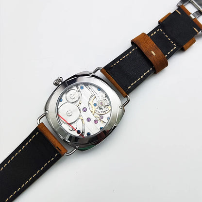 45mm Men's Vintage Pilot ST3600-1 Hand-Wound Mechanical Movement Luminous Sterile Dial Green Strap Men's Watch