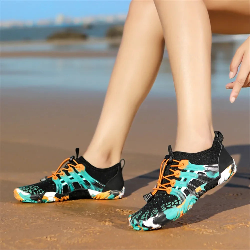 Men Women Water shoes Upstream Wading Swimming Barefoot Five Fingers Aqua Shoes Colorful Beach Seaside Light Unisex Sneakers New