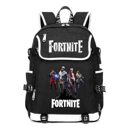 Fortnites Large Capacity Backpack Casual Shoulder Bag with USB Port Unisex Anime Students Schoolbag New Stylish Stationery Gift