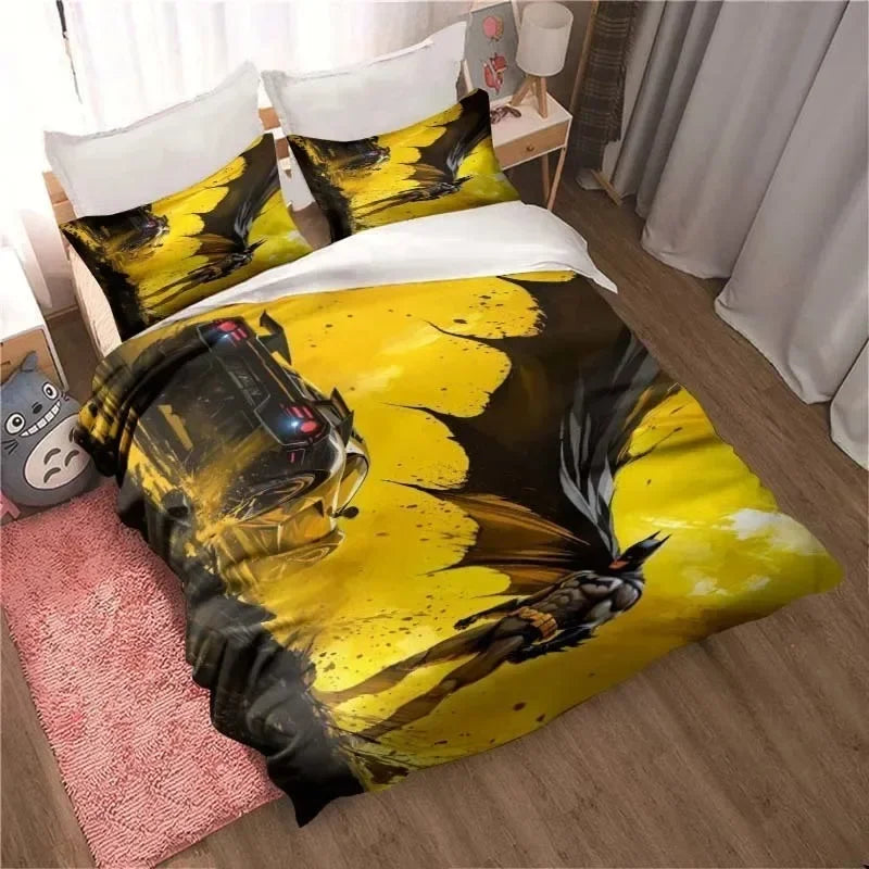 3D Printed B-Batman Bedding Set, Cartoon Duvet Cover and Pillowcases, Multiple Sizes, Bedroom Decor, Teen and Adult Gift
