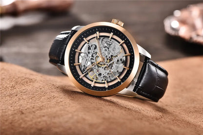 PAGANI DESIGN Új, csontvázszerkezetű férfi mechanikus karórák – csúcsminőségű luxus automata karórák férfiaknak, kék bőr szíjjal, vízálló karóra férfiaknak
