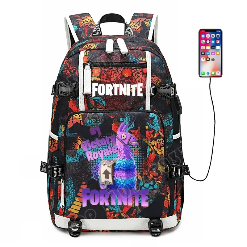 Fortnite-Print-Schülerrucksack für Jungen und Mädchen, Schulrucksack mit großem Fassungsvermögen, wasserdicht, leicht und strapazierfähig, Geburtstagsgeschenk