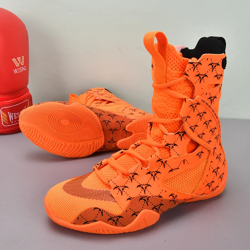Super Cool Men Wrestling Shoe High Top Men Fighting Shoe Professional Man Boxing Boots Indoor Men Wrestling Sneakers Man