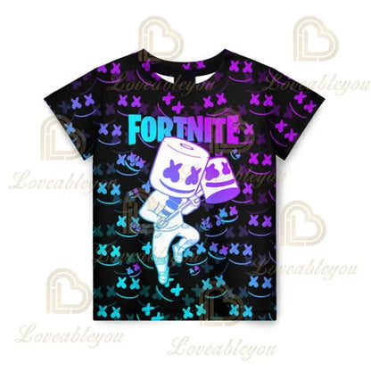 Cartoon Fortnite New Summer Children T Shirt 3D Printed Boys Girls Streetwear Adults Kids Clothes Funny Tee O-Neck Tops