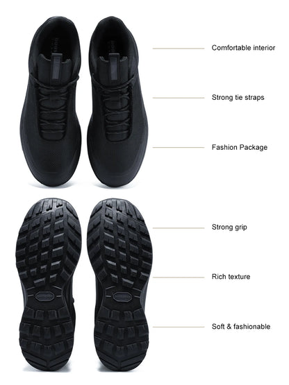 Baasploa Hiking Shoes Men Outdoor Waterproof Camping Resistant Non Slip Sneakers Male Casual Lightweight Lace-Up Walking Shoes
