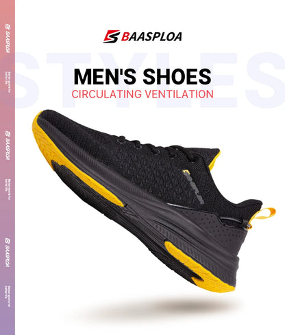 Baasploa Men Running Shoes New Breathable Mesh Sport Sneakers Plus Size 41-48 Male Classic Casual shoes Non-slip Outdoor Comfort