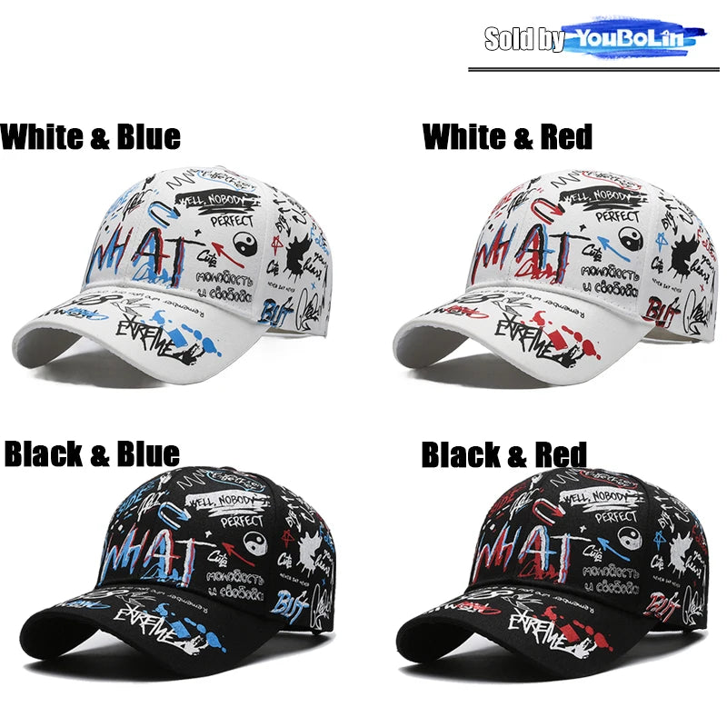 Cappellino da baseball graffiti per uomo e donna – Cappello regolabile in cotone stile street snapback