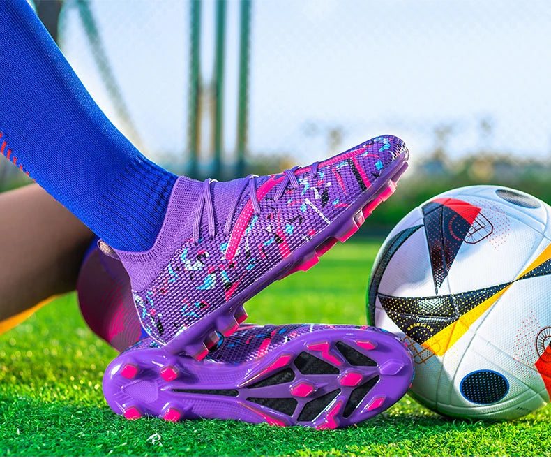 Professional Football Boots Men Breathable Mesh Soccer Cleats Anti Skid Fast Sneakers Fashion Artificial Grass Male Soccer Shoes