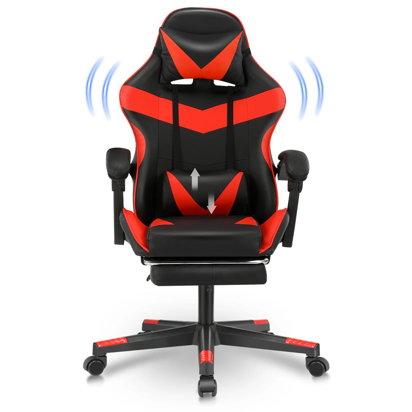 Ergonomic Gaming Chair Racing Chef Armchair Height Adjustable Office Chair Computer Chair with Armrests Headrests Up to 150KG