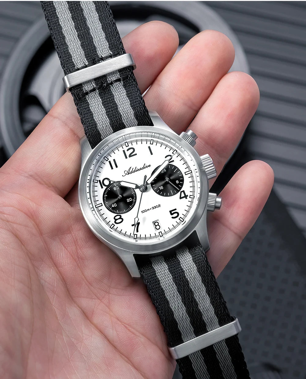 ADDIESDIVE 2025 Novo Relógio Masculino Panda Eye Retro de Luxo VK64 Quartz, Cronógrafo Desportivo para Homem, 100M Impermeável, Luminoso
