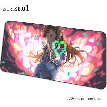 Tappetino mouse Overwatch cartoon per computer 700x300x3mm, tappetino gaming grande Indie Pop per mouse e tastiera, giochi PC gamer da scrivania