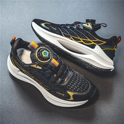 Letnie, oddychające, codzienne buty sportowe dla mężczyzn, nowe, modne i wszechstronne buty do biegania z oddychającą siateczką i obrotową klamrą, odpowiednie do uprawiania sportów na świeżym powietrzu i do codziennego noszenia