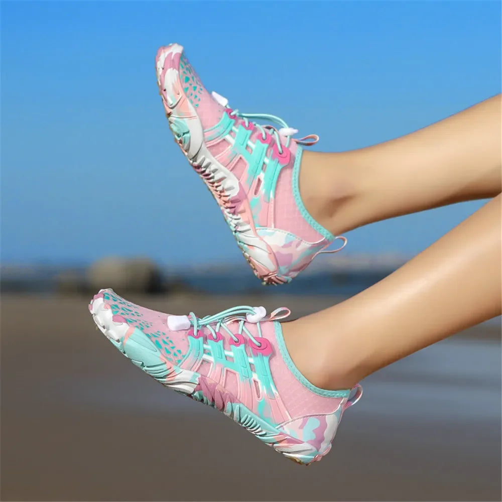 Men Women Water shoes Upstream Wading Swimming Barefoot Five Fingers Aqua Shoes Colorful Beach Seaside Light Unisex Sneakers New