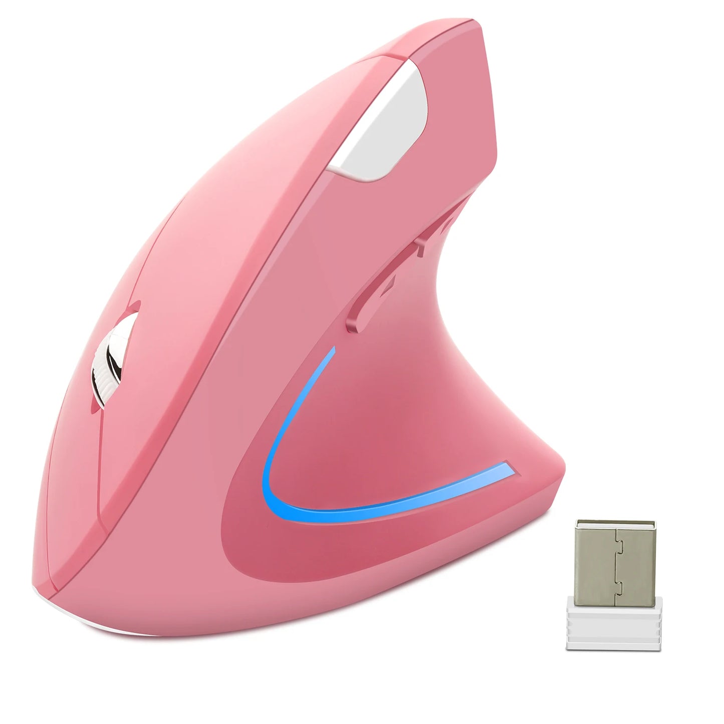 Wireless Vertical Mouse 2.4GHz Ergonomic Optical Mouse, Adjustable DPI Wireless Vertical Mouse with RGB Backlight for Laptop, PC, Mac, Tablet & Office