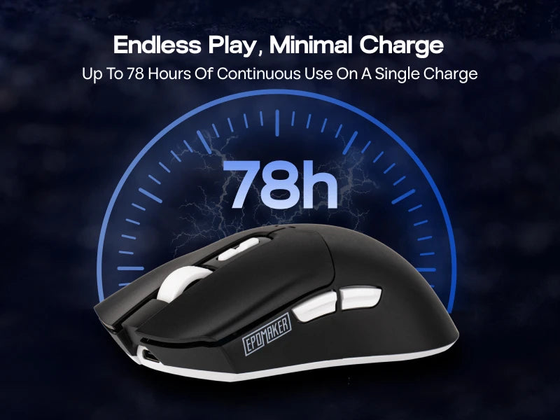 Rato Gaming sem Fios/BT/2.4GHz e com Fio EPOMAKER Click Lite, Sensor PAW3311, 800 a 24000 DPI, com Bateria de 500mAh para PC/Mac/Linux