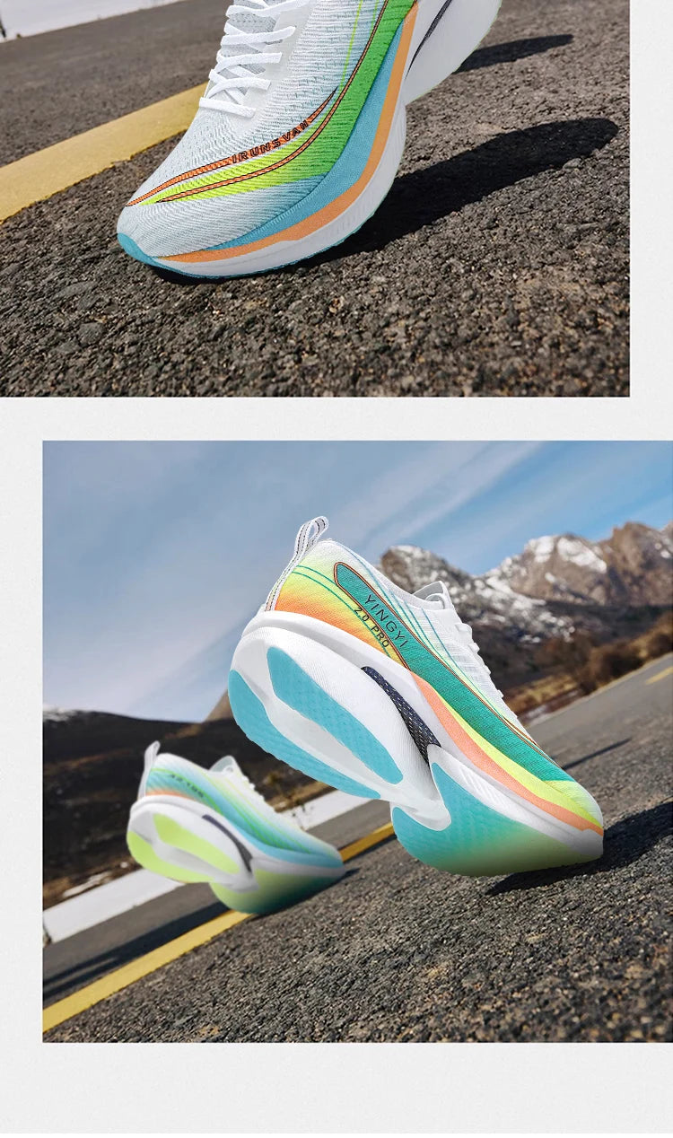 2025 IRUNSVAN SHADOW WING 2.0 PRO Sapatilhas de Corrida Desportivas de Maratona com Amortecimento Air Cushion, Placa de Carbono, Trail Running, Leves